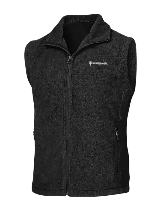 Black Fleece Vest w/Nebraska City Logo