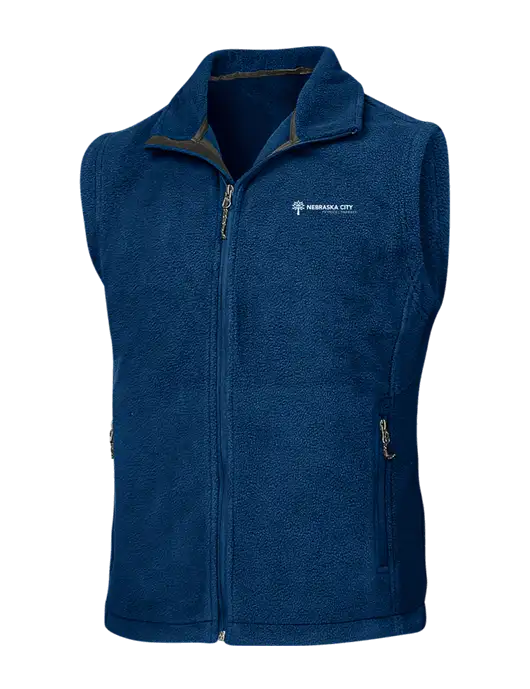 Navy Fleece Vest w/Nebraska City Logo