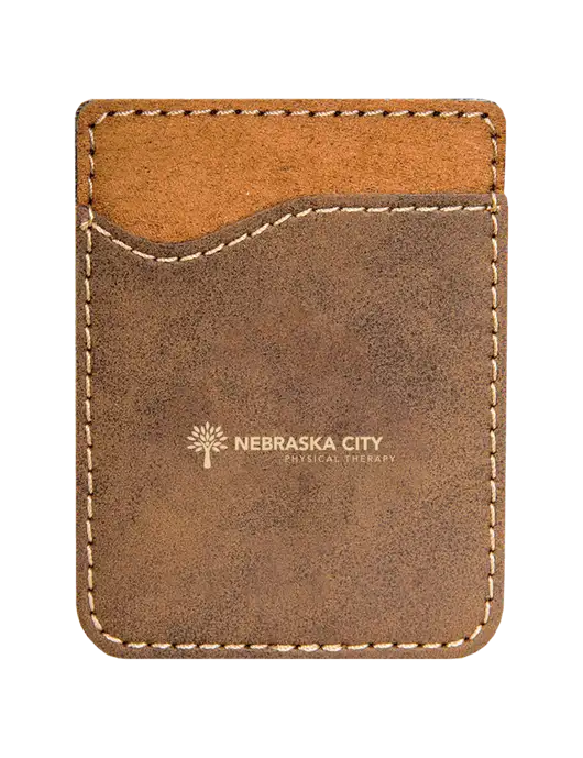 Rustic Laserable Leatherette Phone Wallet w/Nebraska City Logo