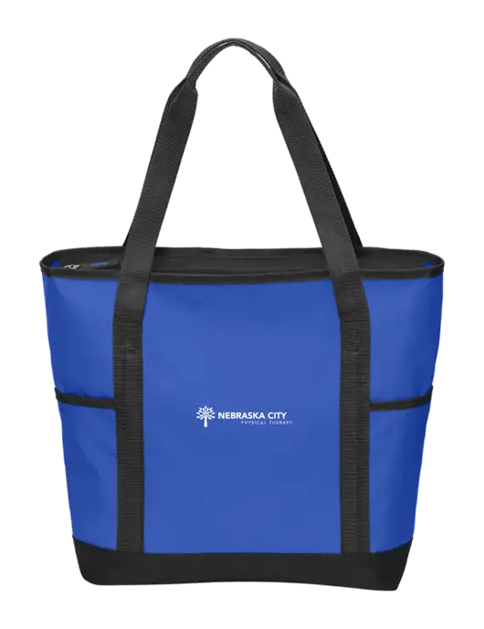 On the Go Royal/Black Tote w/Nebraska City Logo