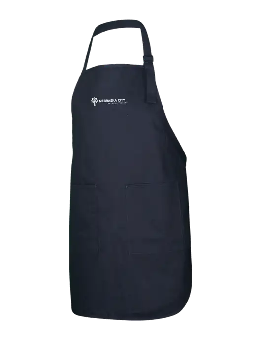 Full-Length Black Apron With Pockets w/Nebraska City Logo