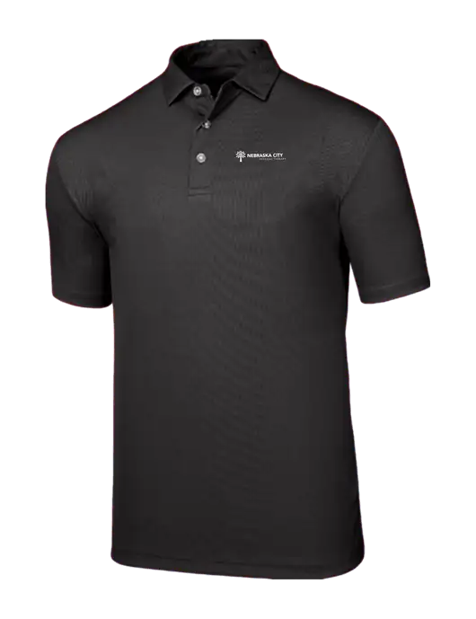 Callaway Birdseye Black Polo w/Nebraska City Logo