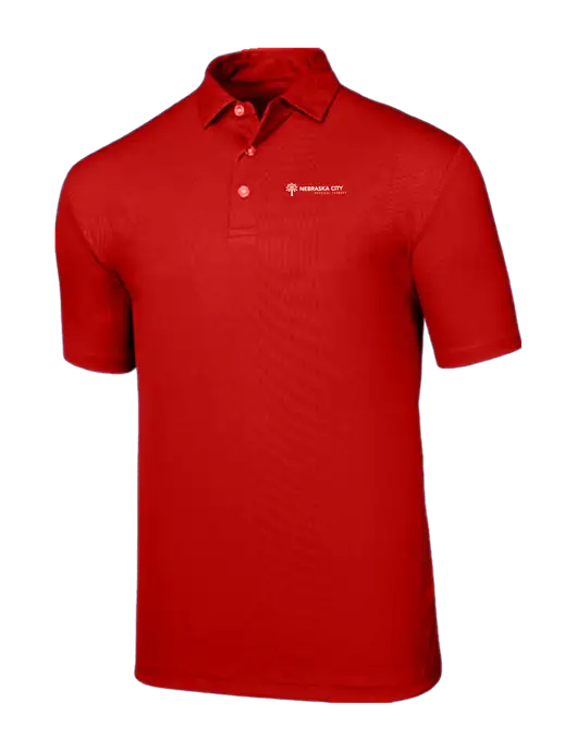 Callaway Birdseye Red Polo w/Nebraska City Logo