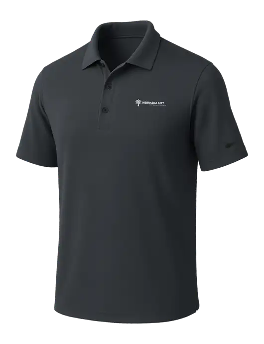 NIKE Dark Grey Dri-Fit Micro Pique Polo w/Nebraska City Logo