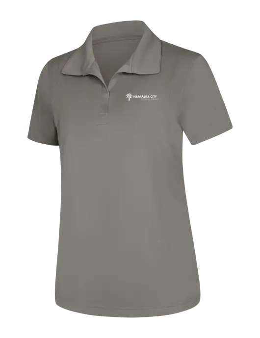 Womens Medium Grey Micropique Sport-Wick Polo w/Nebraska City Logo