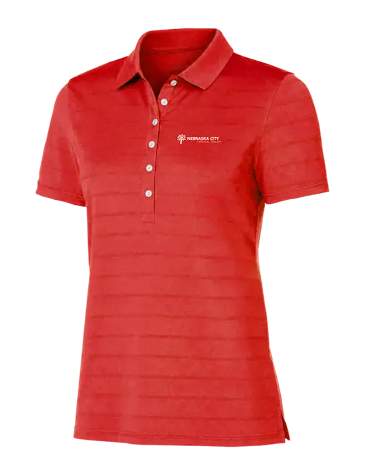 Callaway Womens Red Ventilated Polo w/Nebraska City Logo