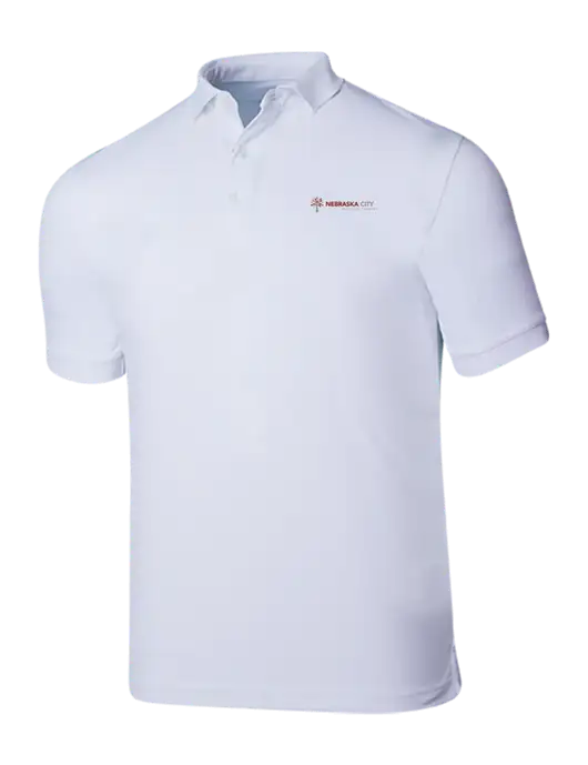 Callaway Ottoman Bright White Polo w/Nebraska City Logo