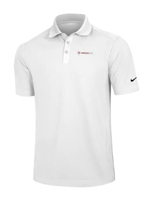 Nike White Dri-FIT Classic Polo w/Nebraska City Logo