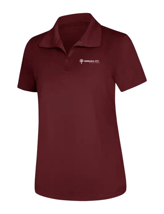 Womens Maroon Micropique Sport-Wick Polo w/Nebraska City Logo