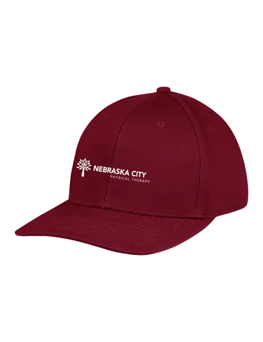 Premium Modern Structured Twill Maroon Snapback Cap w/Nebraska City Logo