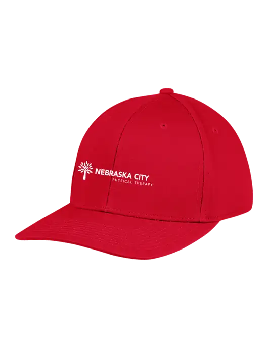 Premium Modern Structured Twill Red Snapback Cap w/Nebraska City Logo