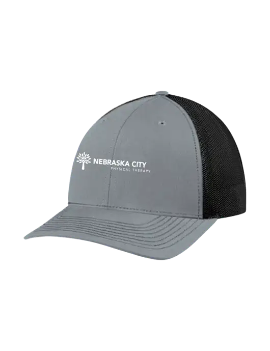Richardson Adjustable Snapback Original 112 Trucker Cap Heather Grey w/Black Mesh w/Nebraska City Logo