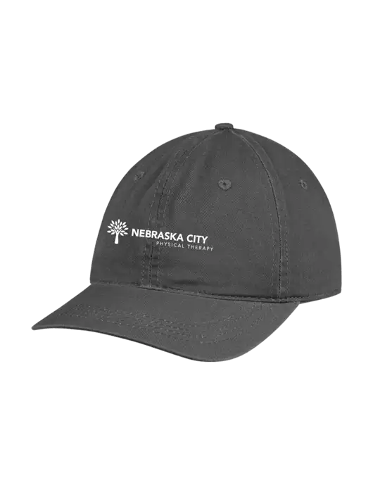 Garment Washed Unstructured Twill Charcoal Cap w/Nebraska City Logo