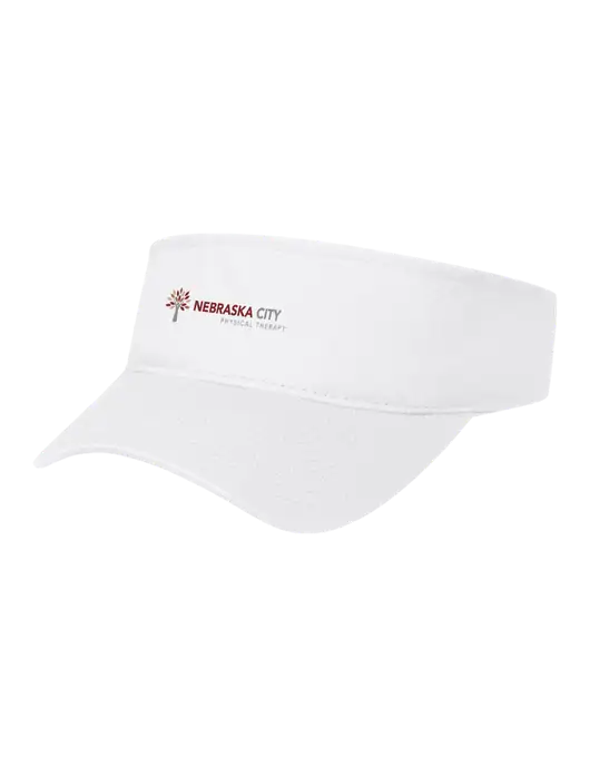 White Cap Visor w/Nebraska City Logo
