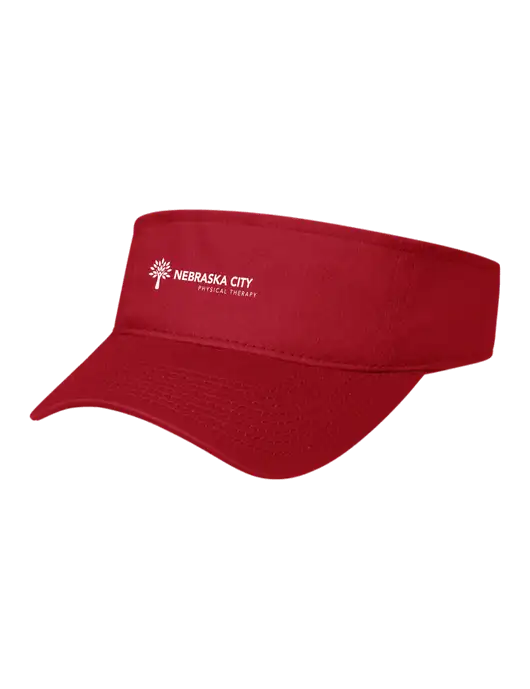 Red Cap Visor w/Nebraska City Logo