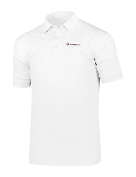 Callaway Vibrant Bright White Ventilated Polo w/Nebraska City Logo