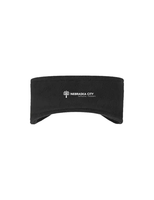 Black Stretch Fleece Headband w/Nebraska City Logo