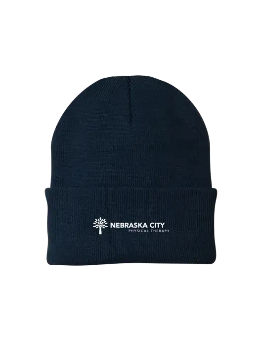 Navy Knit Cap w/Nebraska City Logo