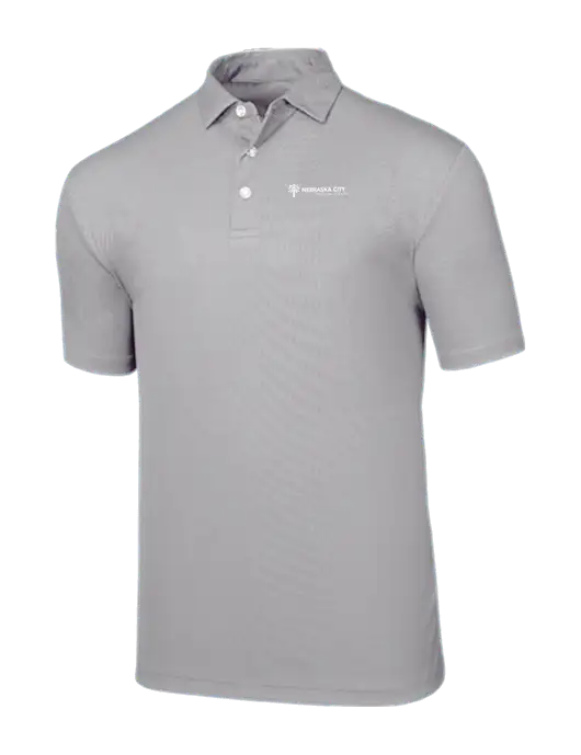 Callaway Birdseye Light Grey Polo w/Nebraska City Logo