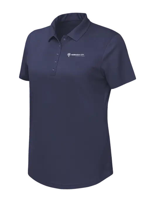 Callaway Womens Birdseye Navy Polo w/Nebraska City Logo