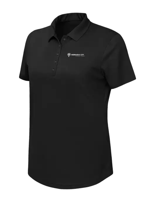 Callaway Womens Birdseye Black Polo w/Nebraska City Logo