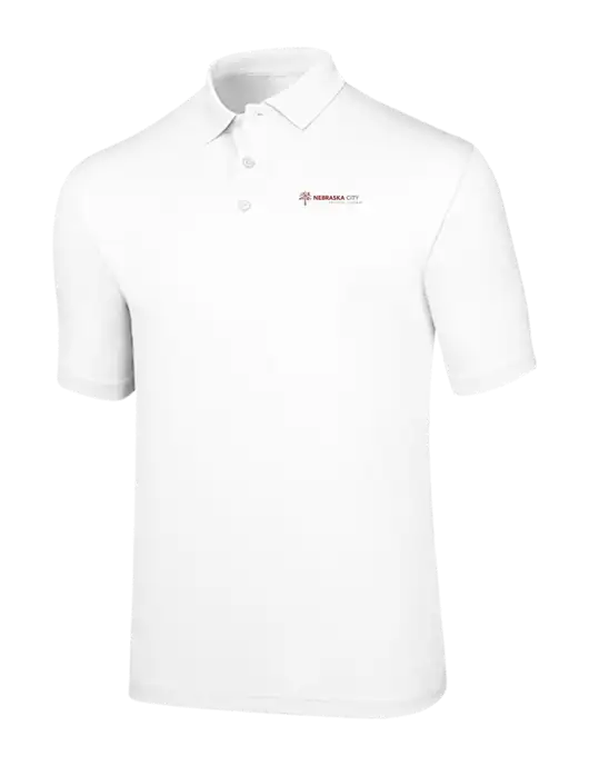 Callaway Opti-Dri White Chev Polo w/Nebraska City Logo