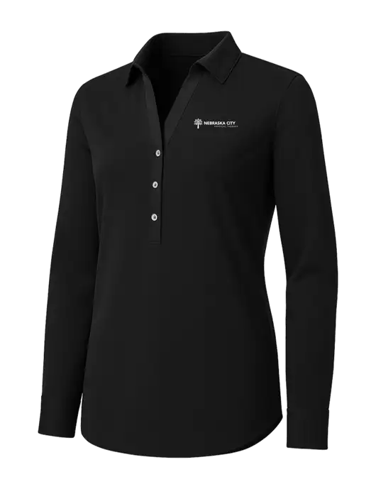 Womens Black City Stretch Shirt w/Nebraska City Logo
