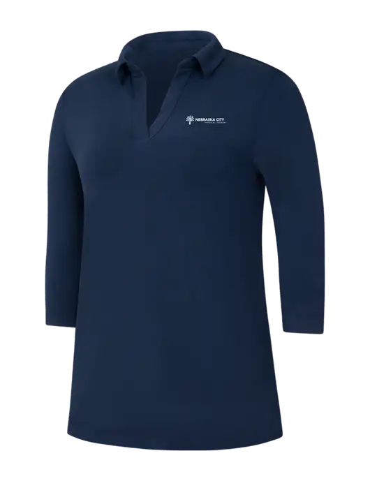 Navy Womens Luxe Knit Tunic w/Nebraska City Logo