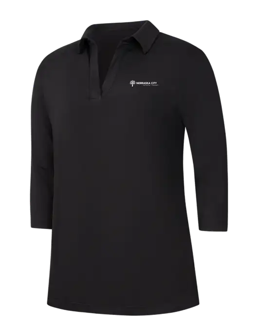 Womens Black Luxe Knit Tunic w/Nebraska City Logo