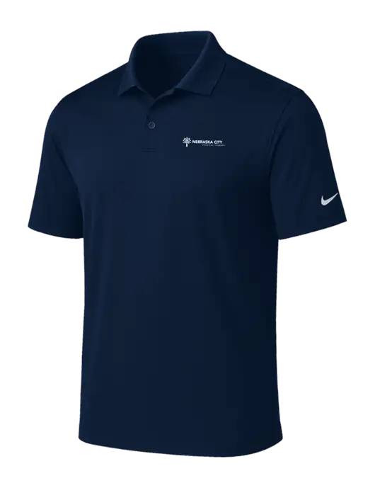 NIKE Navy Victory Solid Polo w/Nebraska City Logo