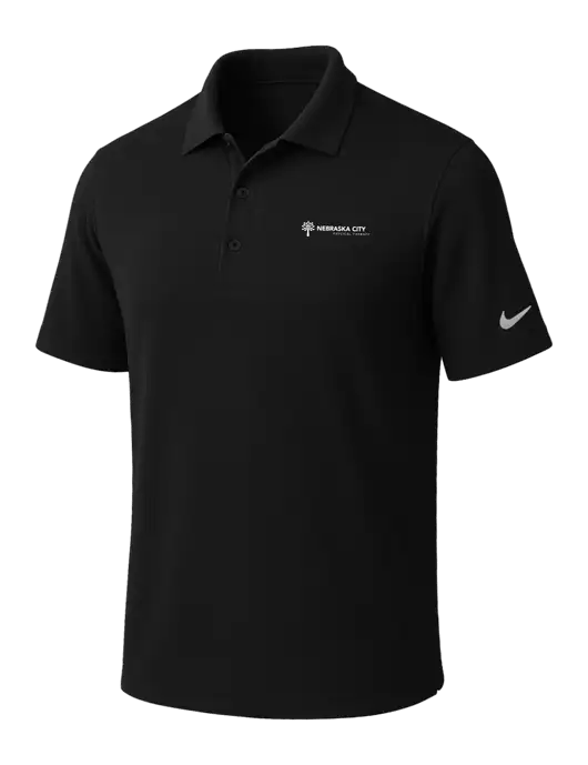 NIKE Black Dri-Fit Micro Pique Polo w/Nebraska City Logo