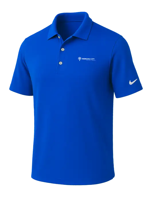 NIKE Royal Dri-Fit Micro Pique Polo w/Nebraska City Logo