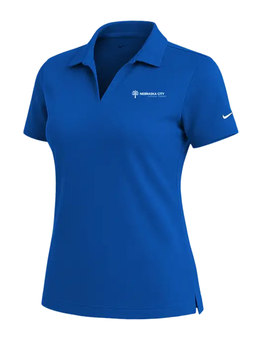 NIKE Royal Womens Dri-Fit Micro Pique Polo w/Nebraska City Logo