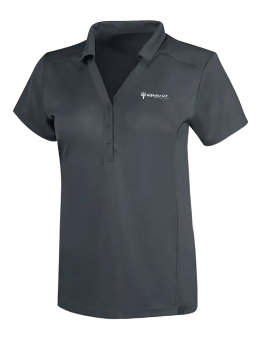 OGIO Dark Grey Womens Framework Polo w/Nebraska City Logo