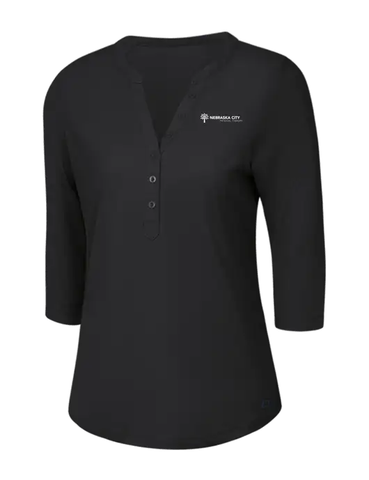 OGIO Blacktop Jewel Henley w/Nebraska City Logo