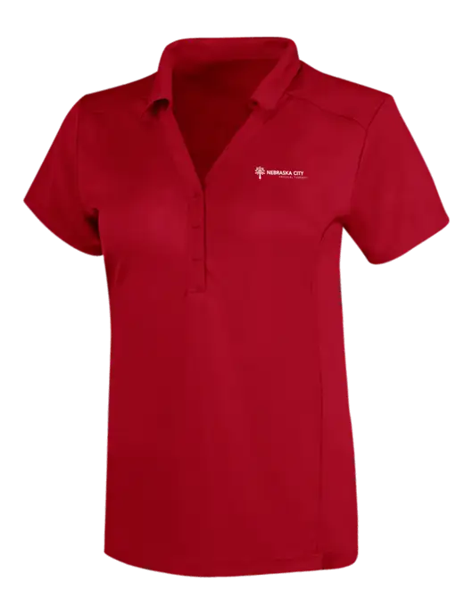 OGIO Red Womens Framework Polo w/Nebraska City Logo
