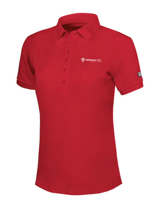 OGIO Womens Red Jewel Polo w/Nebraska City Logo