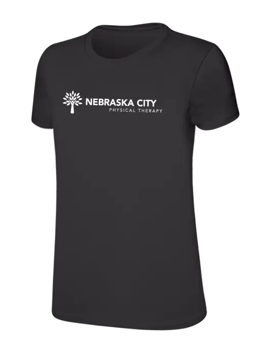 Womens Ring Spun Charcoal 4.5 oz T-Shirt w/Nebraska City Logo