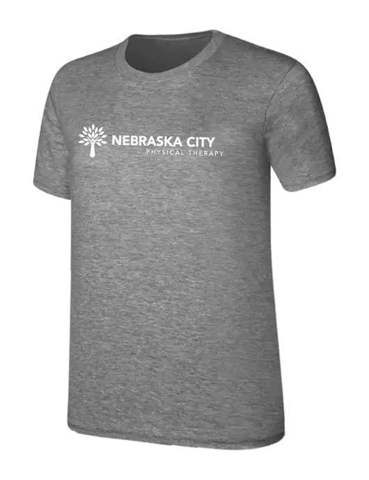 Womens Ring Spun Light Grey Heather 4.5 oz T-Shirt w/Nebraska City Logo