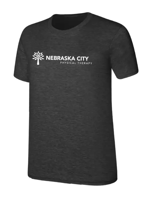 Womens Ring Spun Dark Heather Grey 4.5 oz T-Shirt w/Nebraska City Logo