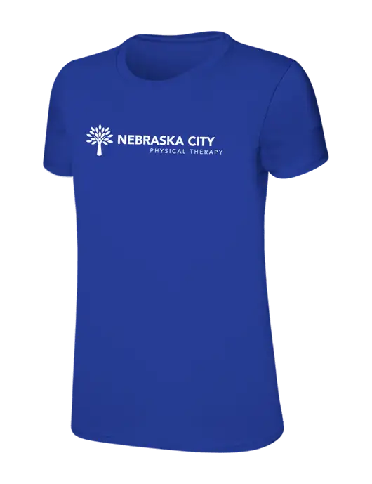Womens Ring Spun Royal 4.5 oz T-Shirt w/Nebraska City Logo