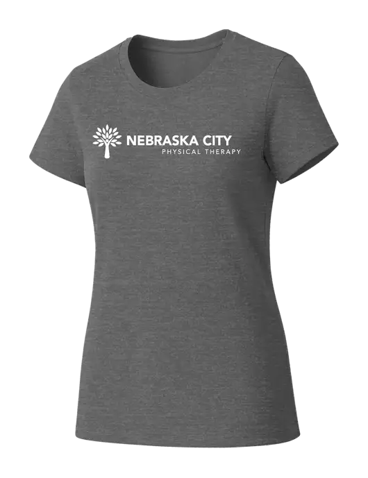 Womens Seriously Soft Grey Frost T-Shirt w/Nebraska City Logo