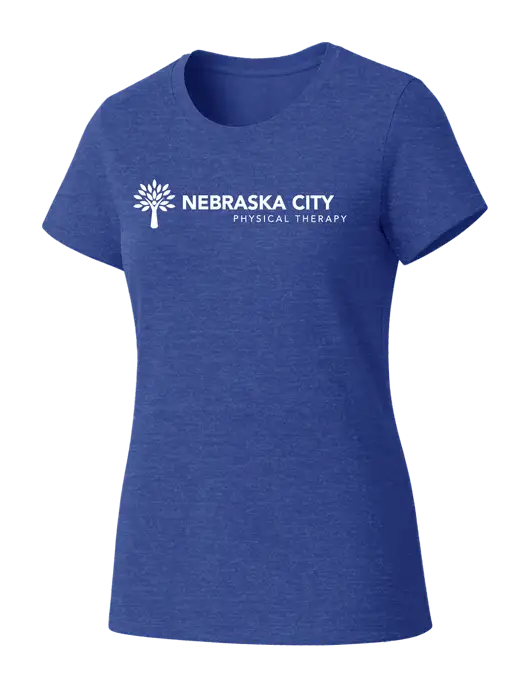 Womens Seriously Soft Royal Frost T-Shirt w/Nebraska City Logo