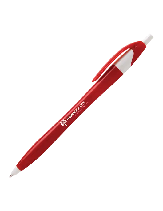 Novella Red/White Executive Pen - Blue Ink w/Nebraska City Logo