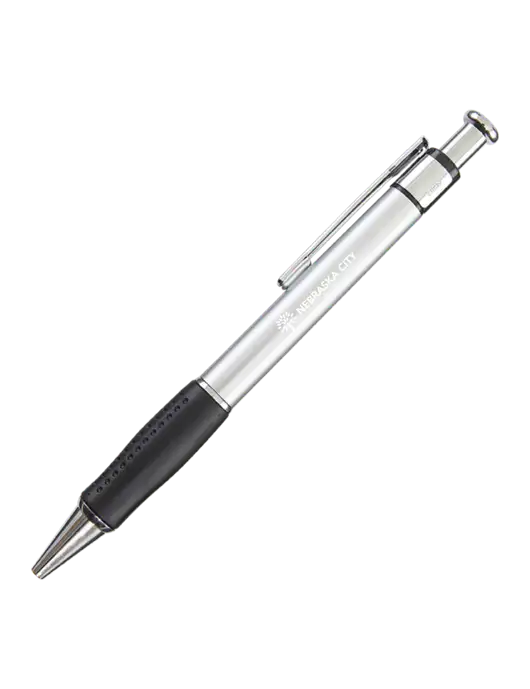 Malta Silver Pen - Black Ink w/Nebraska City Logo