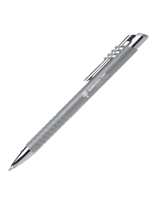 Schirhart Grey Pen - Black Ink w/Nebraska City Logo