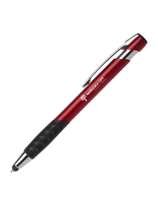 Alize Red Stylus Black Ink Pen w/Nebraska City Logo