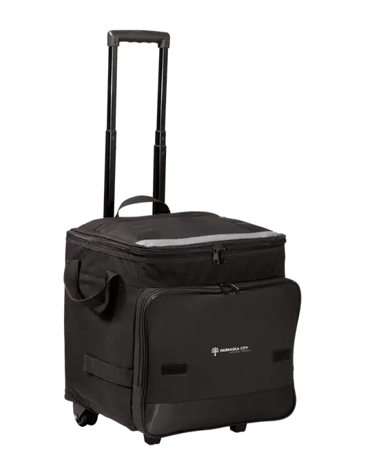 Black Rolling Cooler w/Nebraska City Logo