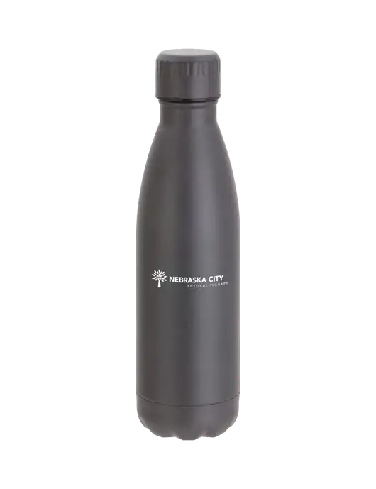 City Go Matte Charcoal 17 oz Insulated Bottle w/Nebraska City Logo