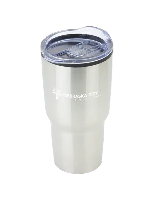 Odyssey Silver 30 oz Travel Tumbler w/Nebraska City Logo
